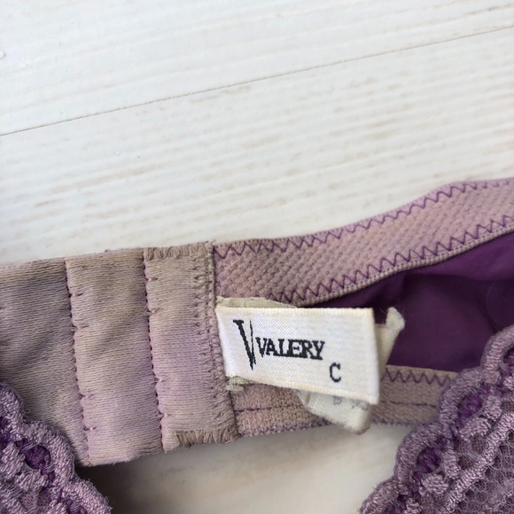 Valery bra in purple silk and cotton 38C - Picture 3 of 8